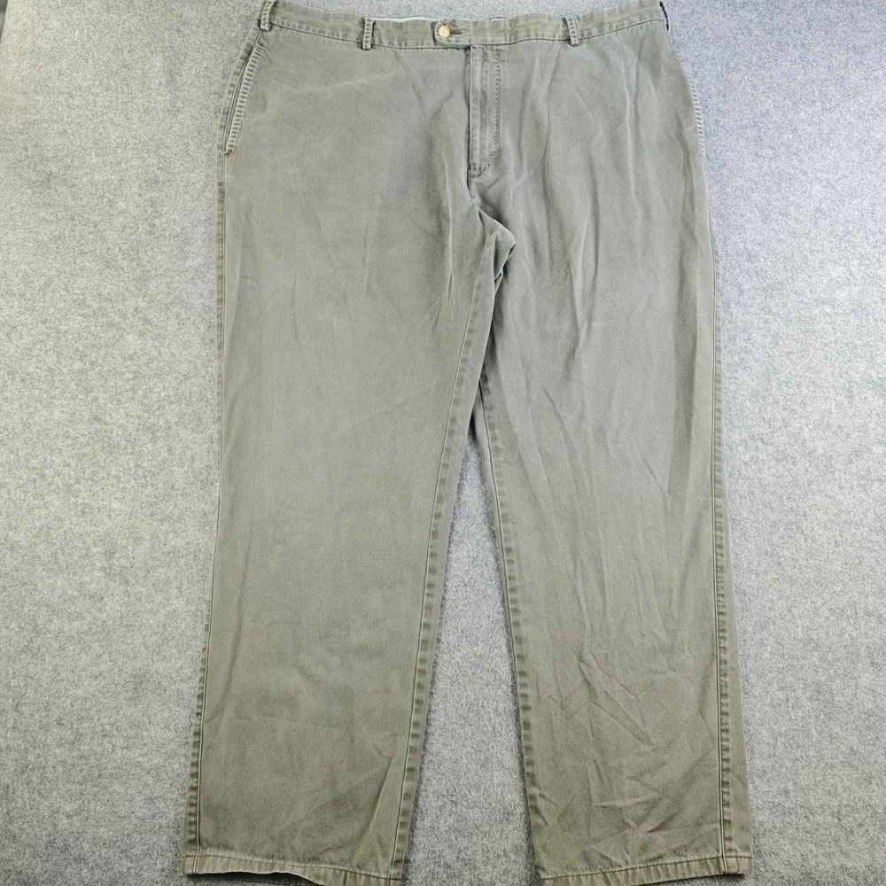 Peter Millar Pima Cotton Chino Pants Mens 42 Olive Green Flat Front Straight Leg